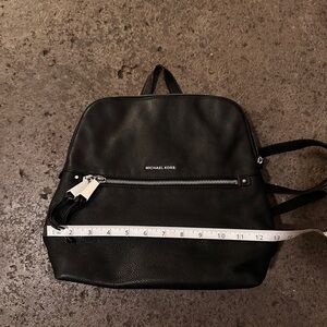 Michael Kors black leather backpack